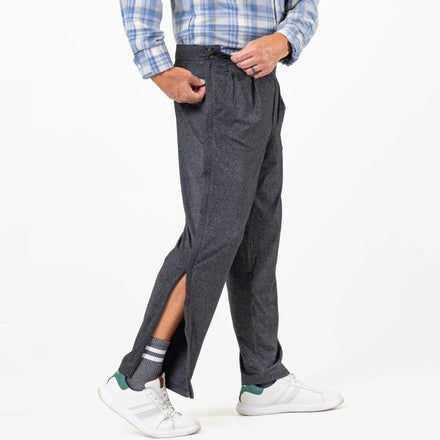 Joe & Bella Dark Khaki / S Everyday Side-Zip Pants for Men #Heathered Grey