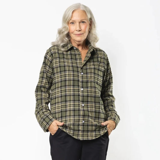 Joe & Bella Everyday Magnetic Flannel for Men #Green Plaid