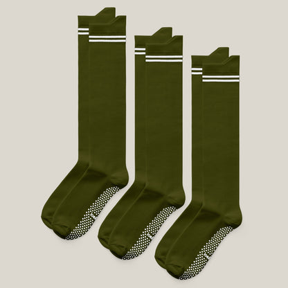 Joe & Bella Big-Grip No-Slip Compression Socks: 3-Pack#Green
