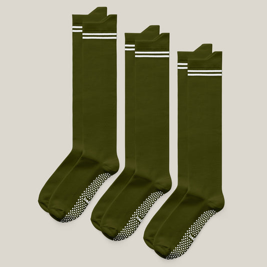 Joe & Bella Big-Grip No-Slip Compression Socks: 3-Pack#Green