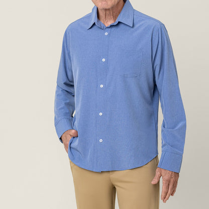 Joe & Bella Heathered Blue / S Everyday Magnetic Button-Down for Men | Tailored-Fit#Heathered Blue