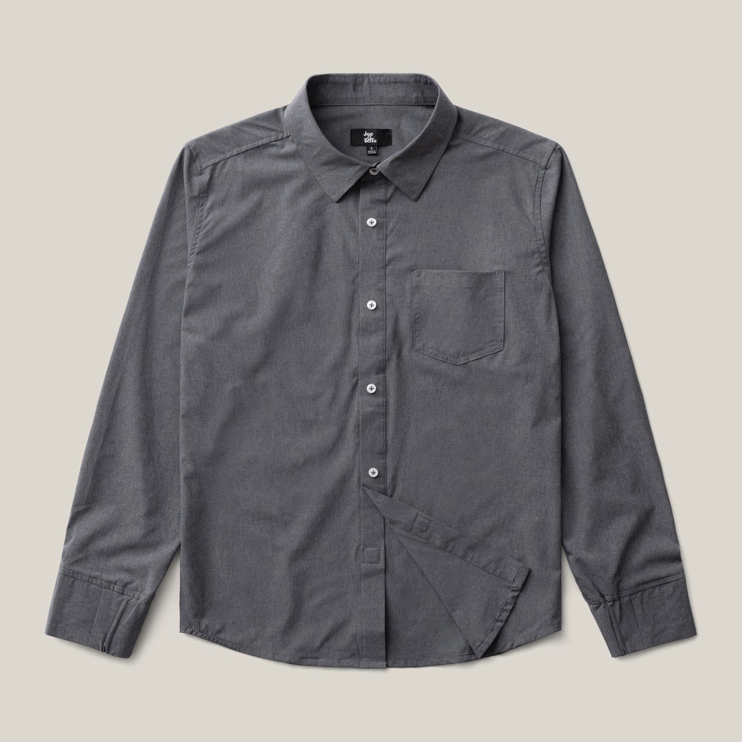 Joe & Bella Heathered Grey / S Everyday Magnetic Button-Down for Men | Tailored-Fit#Heathered Grey