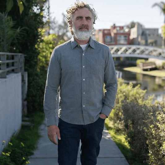 Joe & Bella Heathered Grey / S Magnetic Button-Down for Men | Relaxed-Fit #Heathered Grey