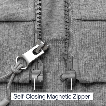 Joe & Bella HoodEase™: The Magnetic-Zip-Up Hoodie #Heathered Grey