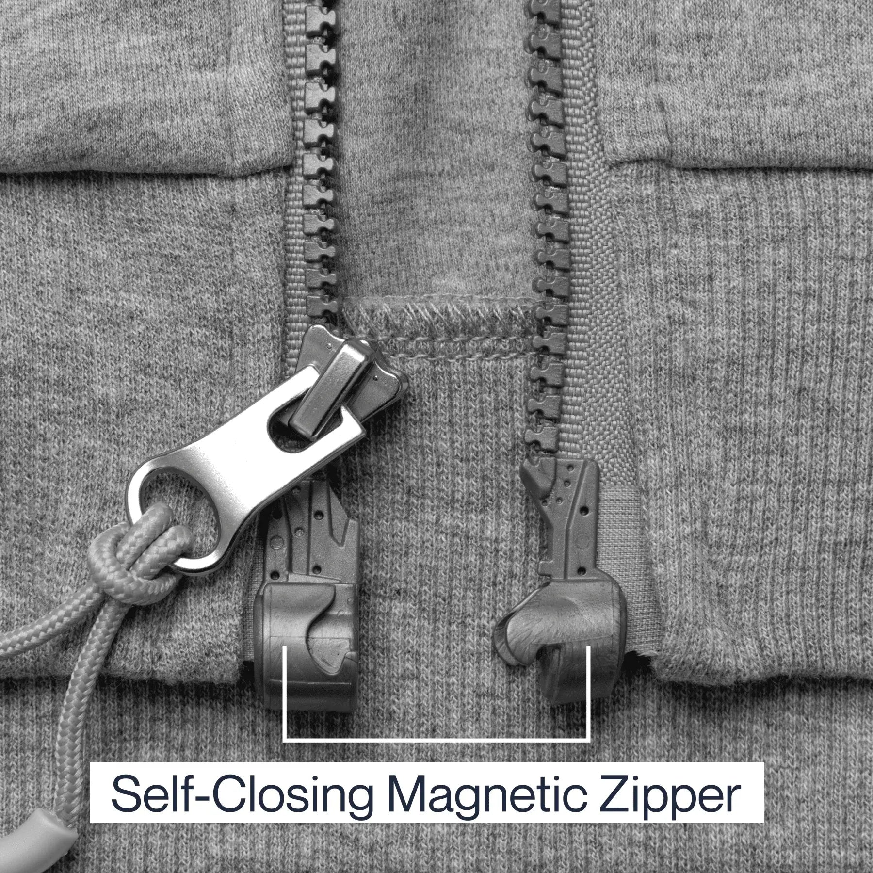 ["Joe & Bella HoodEase™: The Magnetic-Zip-Up Hoodie ", "Heathered Grey"]