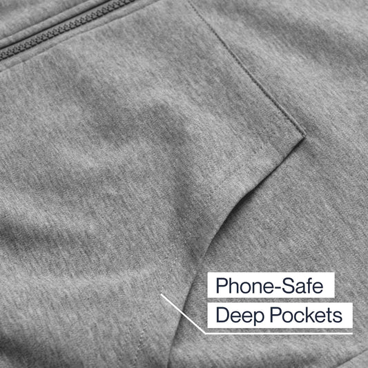 Joe & Bella HoodEase™: The Magnetic-Zip-Up Hoodie #Heathered Grey