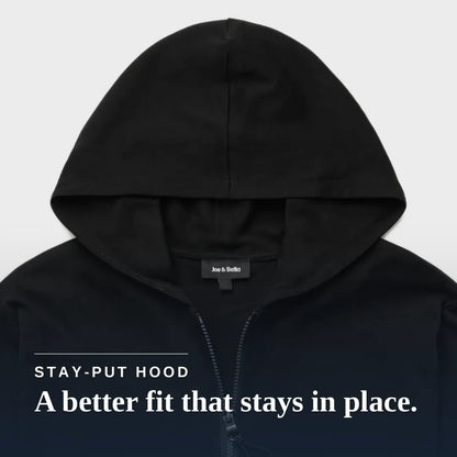 Joe & Bella HoodEase™: The Magnetic-Zip-Up Hoodie  #Black