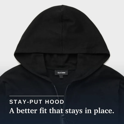 Joe & Bella HoodEase™: The Magnetic-Zip-Up Hoodie  #Black