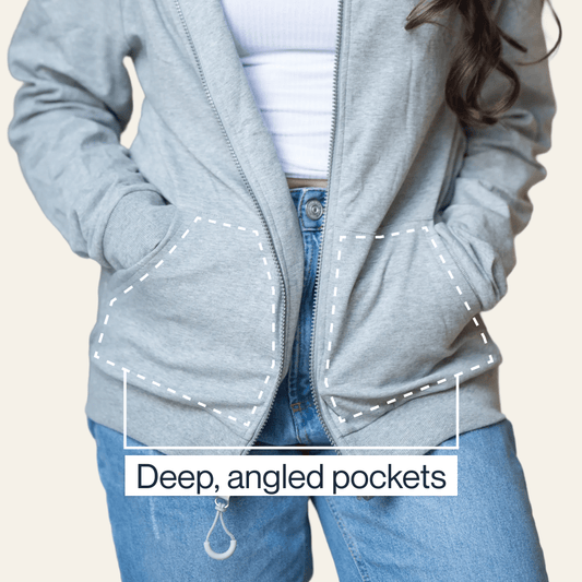 Joe & Bella HoodEase™: The Magnetic-Zip-Up Hoodie for Women  #Heathered Grey