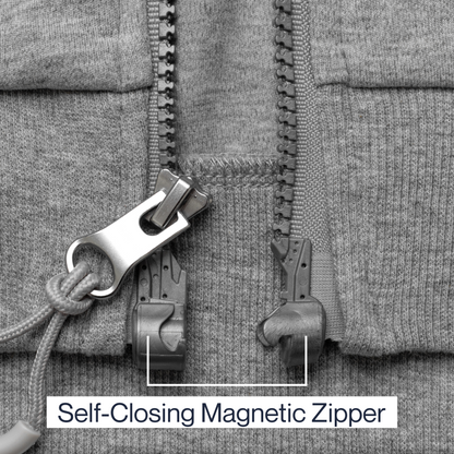 Joe & Bella Heathered Grey / S HoodEase™: The Magnetic-Zip-Up Hoodie for Women  #Heathered Grey