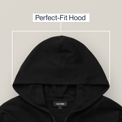 Joe & Bella HoodEase™: The Magnetic-Zip-Up Hoodie  #Black
