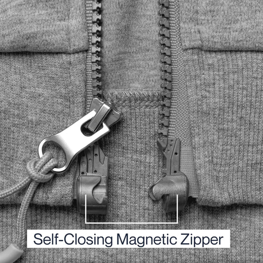 Joe & Bella Heathered Grey / S HoodEase™: The Magnetic-Zip-Up Hoodie for Women  #Heathered Grey