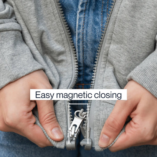 Joe & Bella HoodEase™: The Magnetic-Zip-Up Hoodie  #Heathered Grey