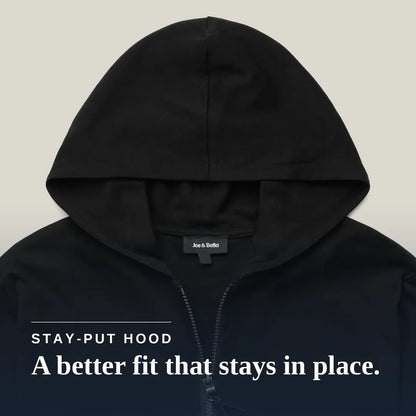 Joe & Bella HoodEase™: The Magnetic-Zip-Up Hoodie  #Black