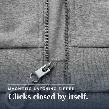 Joe & Bella Heathered Grey / S HoodEase™: The Magnetic-Zip-Up Hoodie for Women #Grey