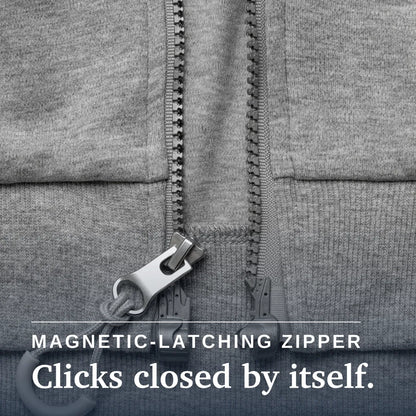 Joe & Bella Heathered Grey / S HoodEase™: The Magnetic-Zip-Up Hoodie for Women #Grey