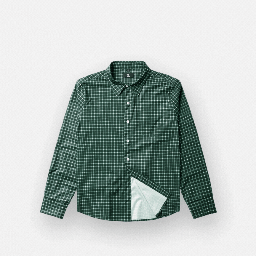 Joe & Bella Everyday Magnetic Button-Down for Men | Tailored-Fit#Green Check