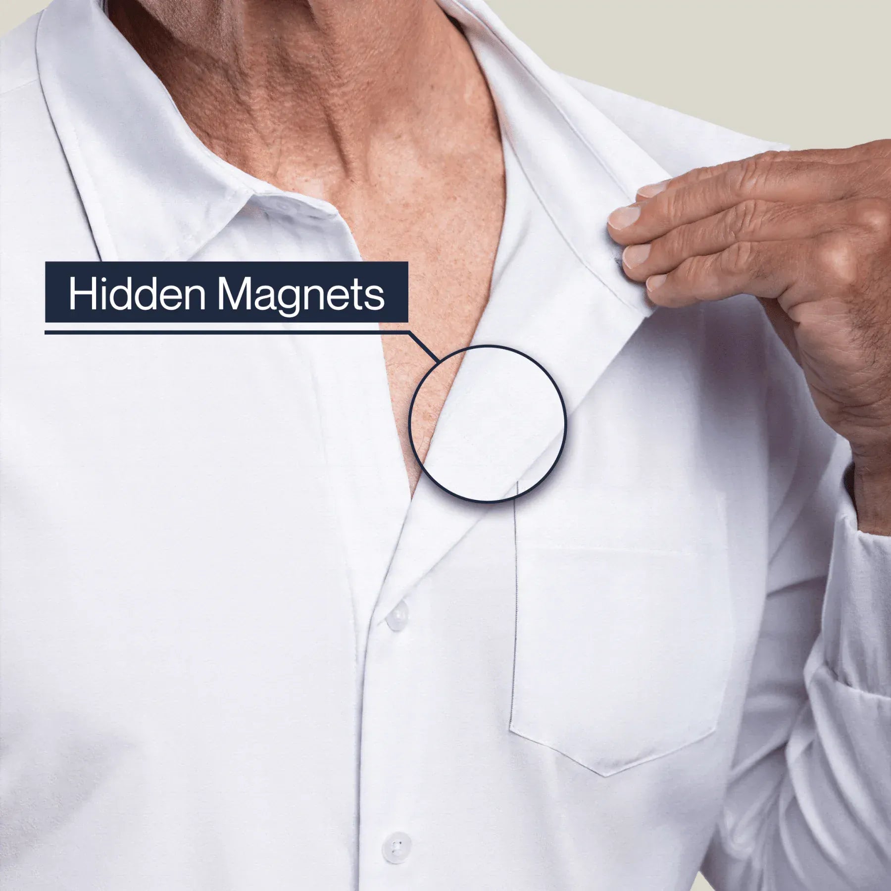 ["Joe & Bella Magnetic Button-Down for Men | Relaxed-Fit ", "White"]