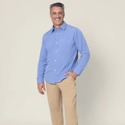 Joe & Bella Heathered Blue / S Magnetic Button-Down for Men | Relaxed-Fit #Heathered Blue