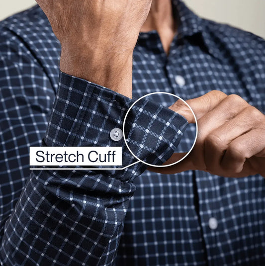 Joe & Bella Everyday Magnetic Button-Down for Men | Tailored-Fit #Navy Check