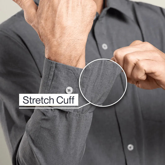 Joe & Bella Everyday Magnetic Button-Down for Men | Tailored-Fit #Heathered Grey