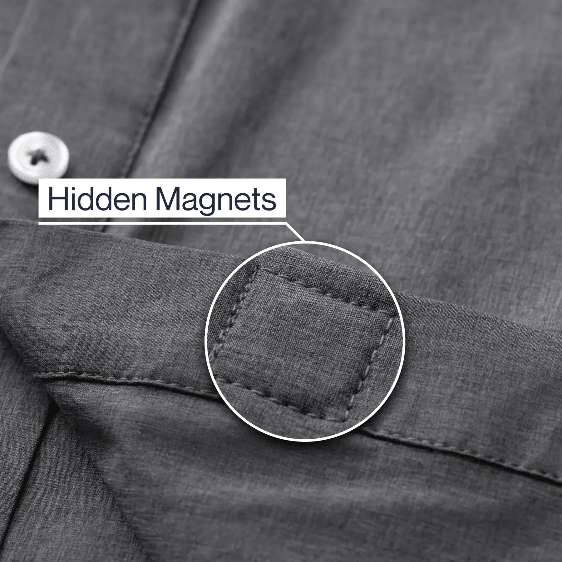 ["Joe & Bella Everyday Magnetic Button-Down for Men | Tailored-Fit ", "Heathered Grey"]
