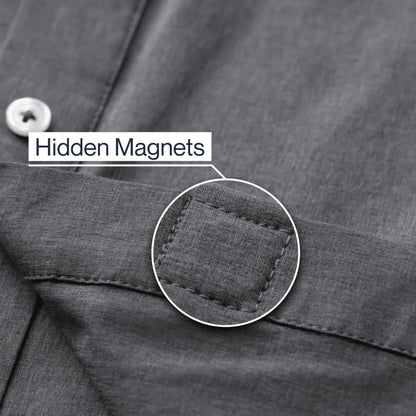 Joe & Bella Everyday Magnetic Button-Down for Men | Tailored-Fit #Heathered Grey