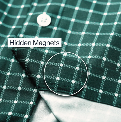 Joe & Bella Everyday Magnetic Button-Down for Men | Tailored-Fit#Green Check