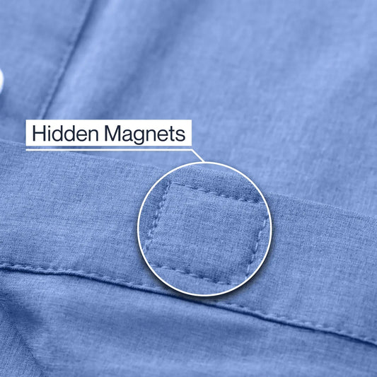 Joe & Bella Everyday Magnetic Button-Down for Men | Tailored-Fit #Heathered Blue