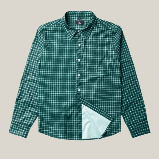 Joe & Bella Everyday Magnetic Button-Down for Men | Tailored-Fit#Green Check