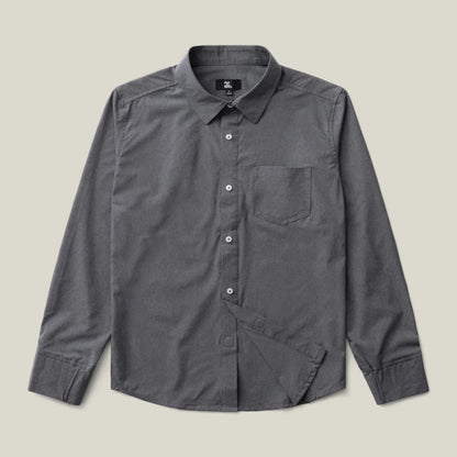 Joe & Bella Everyday Magnetic Button-Down for Men | Tailored-Fit #Heathered Grey