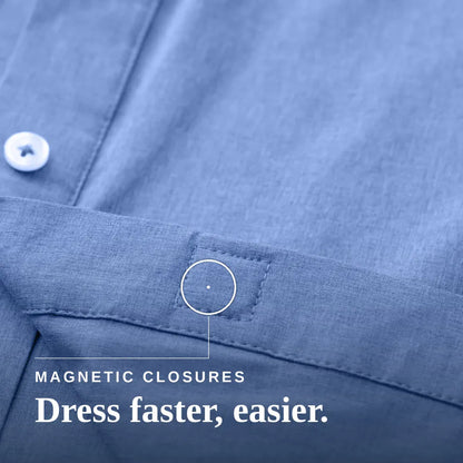 Joe & Bella Everyday Magnetic Button-Down for Men | Relaxed-Fit #Heathered Blue