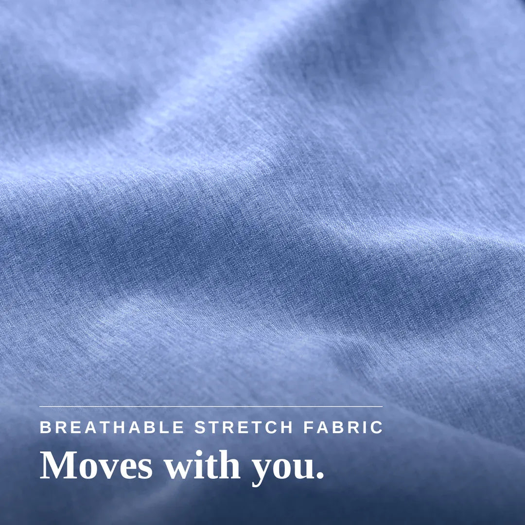Joe & Bella Everyday Magnetic Button-Down for Men | Relaxed-Fit #Heathered Blue