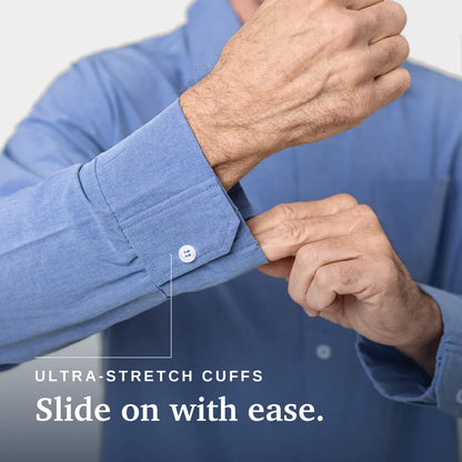 Joe & Bella Everyday Magnetic Button-Down for Men | Relaxed-Fit #Heathered Blue