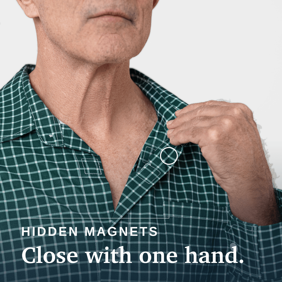 Joe & Bella Everyday Magnetic Button-Down for Men | Relaxed-Fit #Green Check