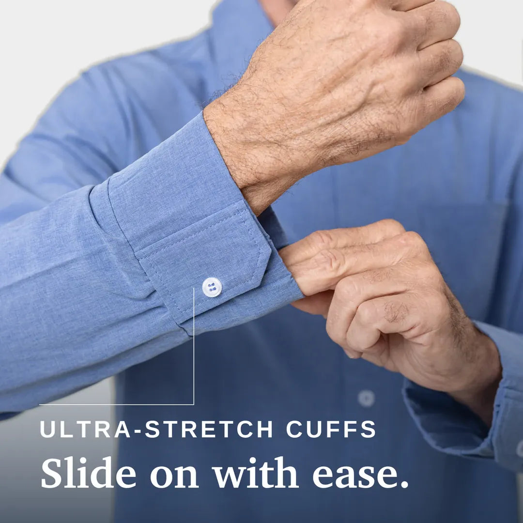Joe & Bella Everyday Magnetic Button-Down for Men | Relaxed-Fit #Heathered Blue