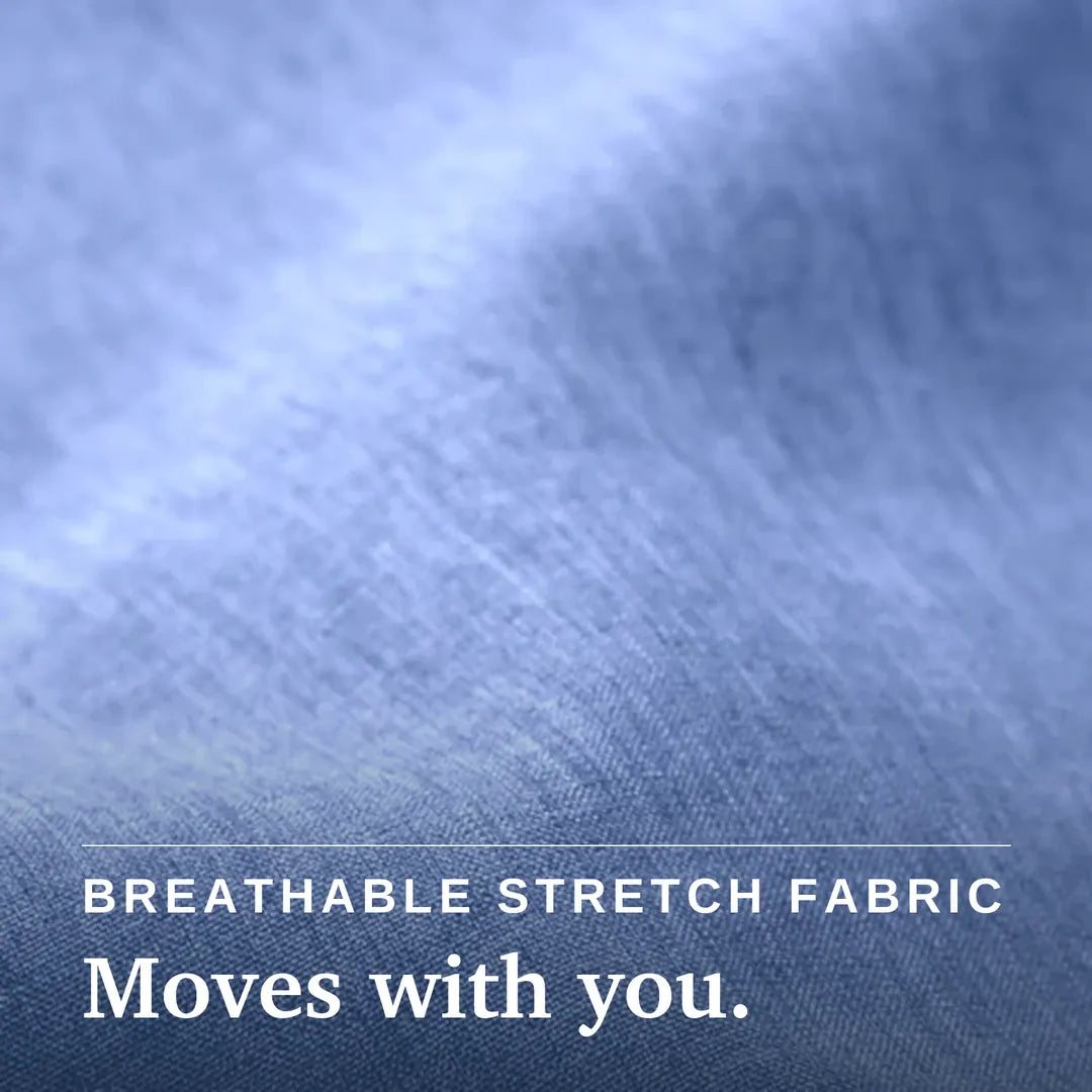 ["Joe & Bella Everyday Magnetic Button-Down for Men | Relaxed-Fit ", "Heathered Blue"]