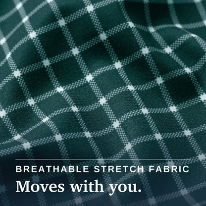 Joe & Bella Everyday Magnetic Button-Down for Men | Relaxed-Fit#Green Check