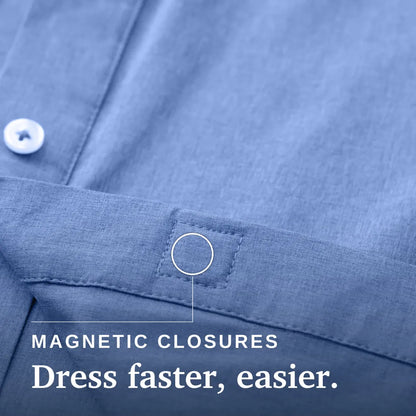 Joe & Bella Everyday Magnetic Button-Down for Men | Relaxed-Fit #Heathered Blue