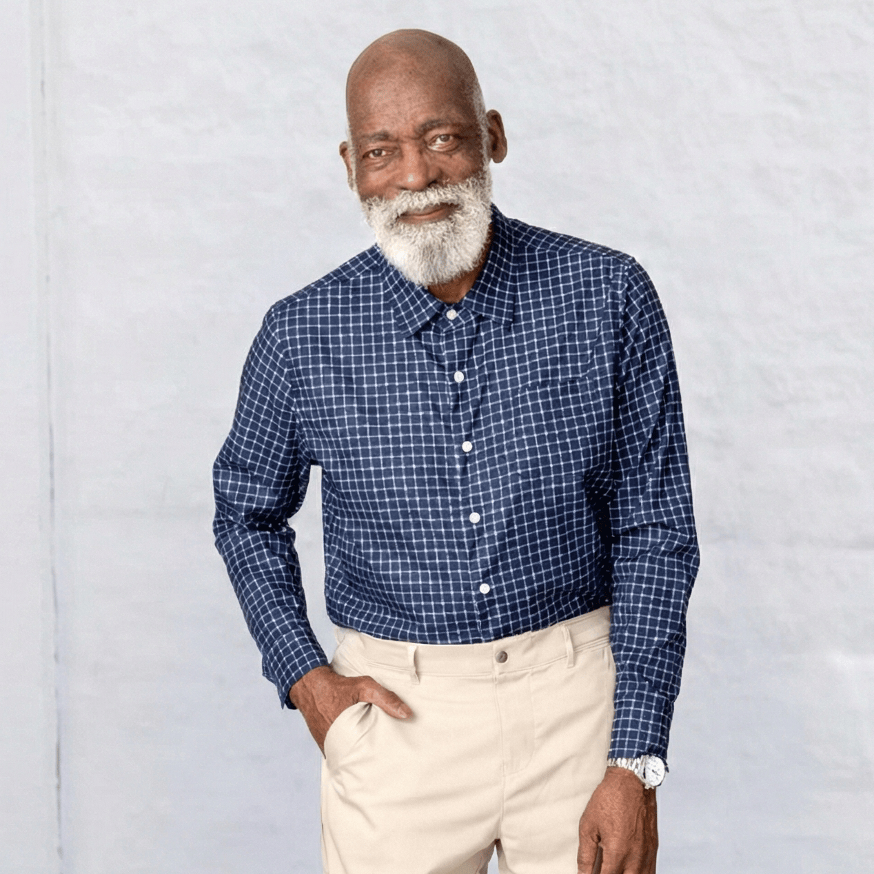 ["Joe & Bella Everyday Magnetic Button-Down for Men | Tailored-Fit ", "Navy Check"]