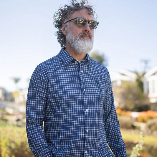 Joe & Bella Everyday Magnetic Button-Down for Men | Tailored-Fit #Navy Check