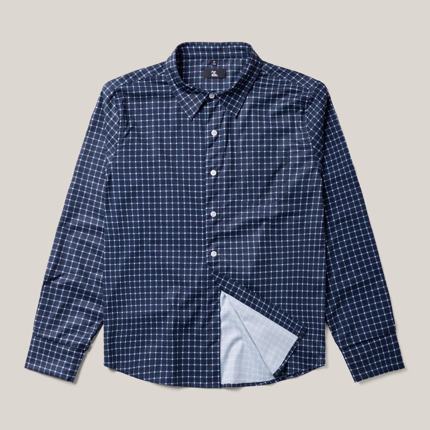 Joe & Bella Navy Check / S Magnetic Button-Down for Men | Relaxed-Fit#Navy Check