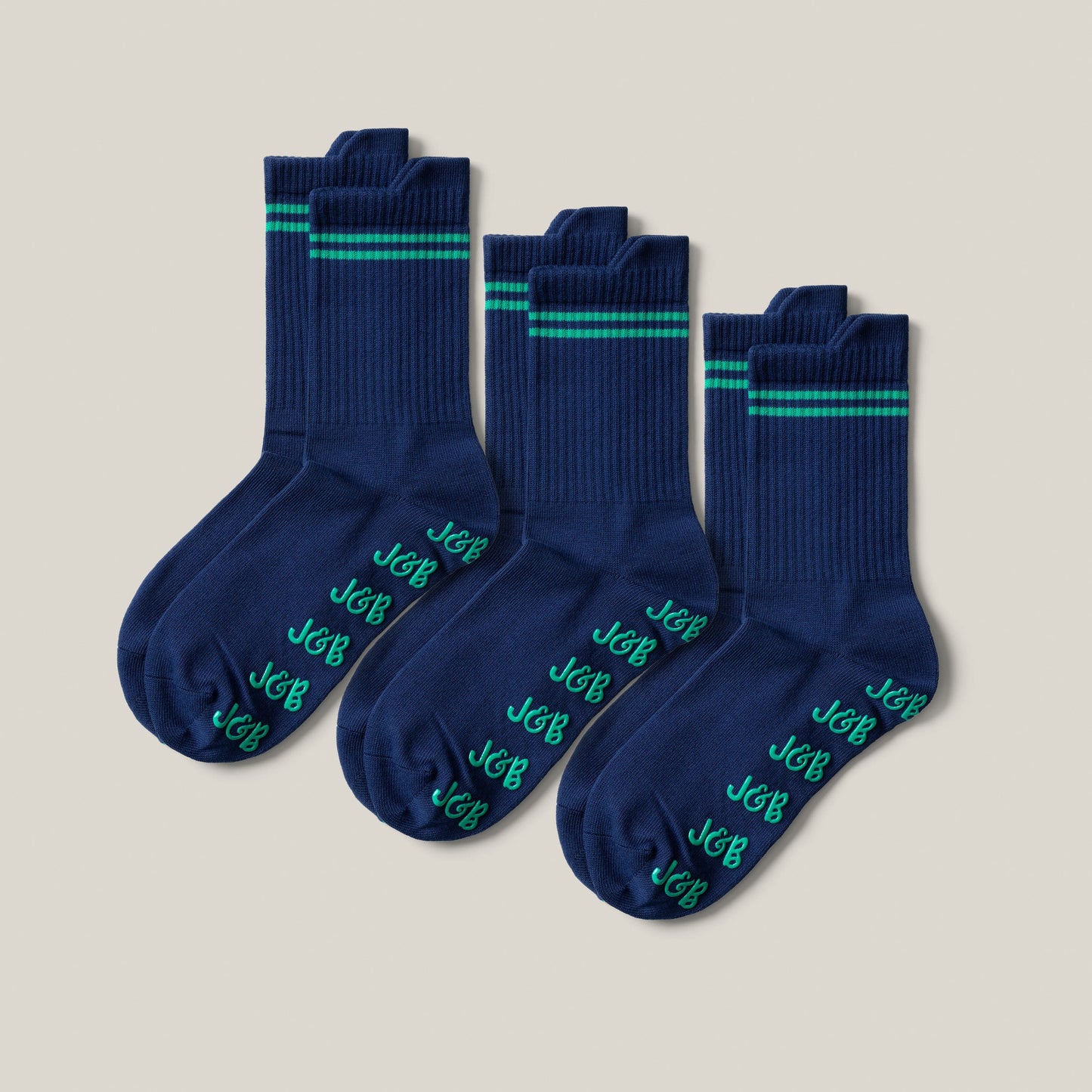 Joe & Bella Navy / REG Everyday Gripper Socks 3-Pack#Navy