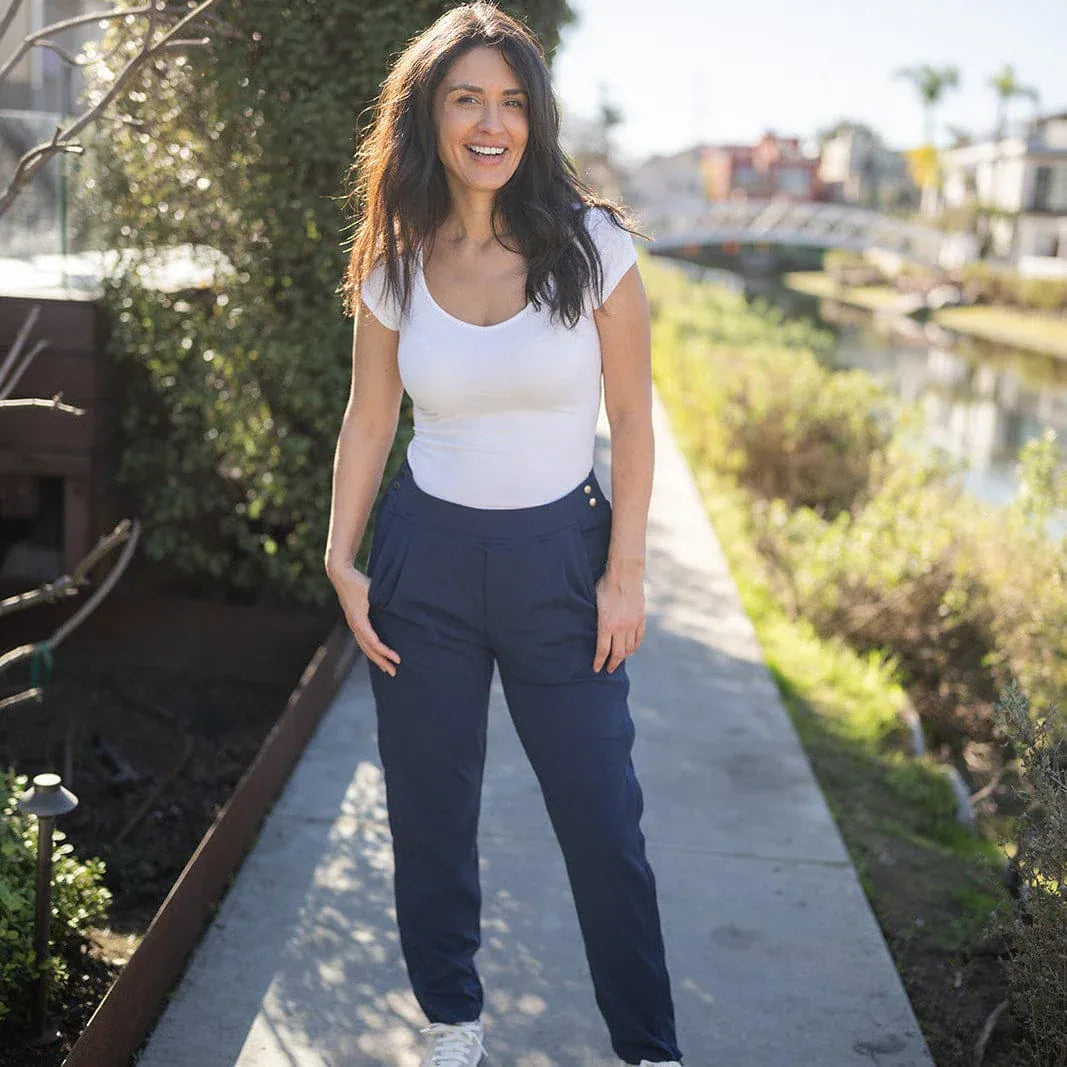 ["Joe & Bella Navy / S Everyday Side-Zip Pant for Women ", "Navy"]