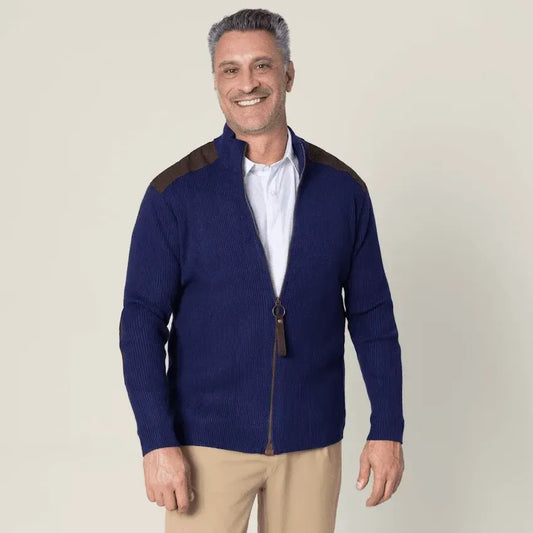 Joe & Bella Navy / S Signature Magnetic Zip-Up Sweater For Men #Navy