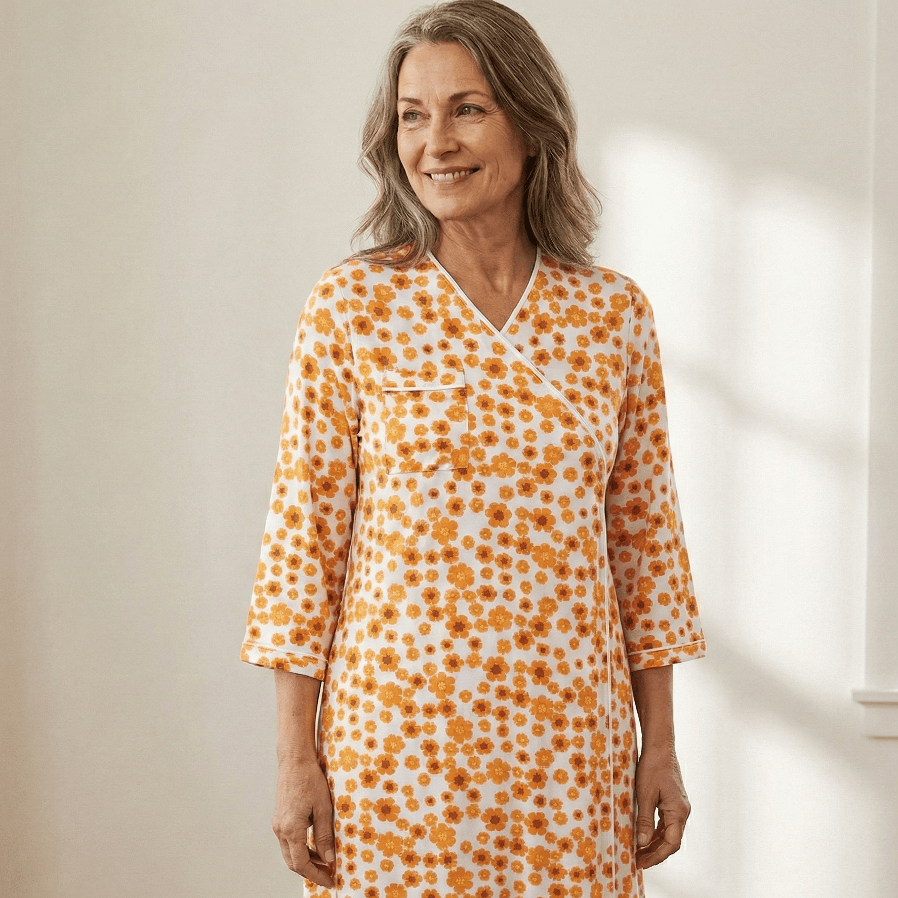 ["Joe & Bella Orange Floral / XS The Everynight Gown", "Orange Floral"]