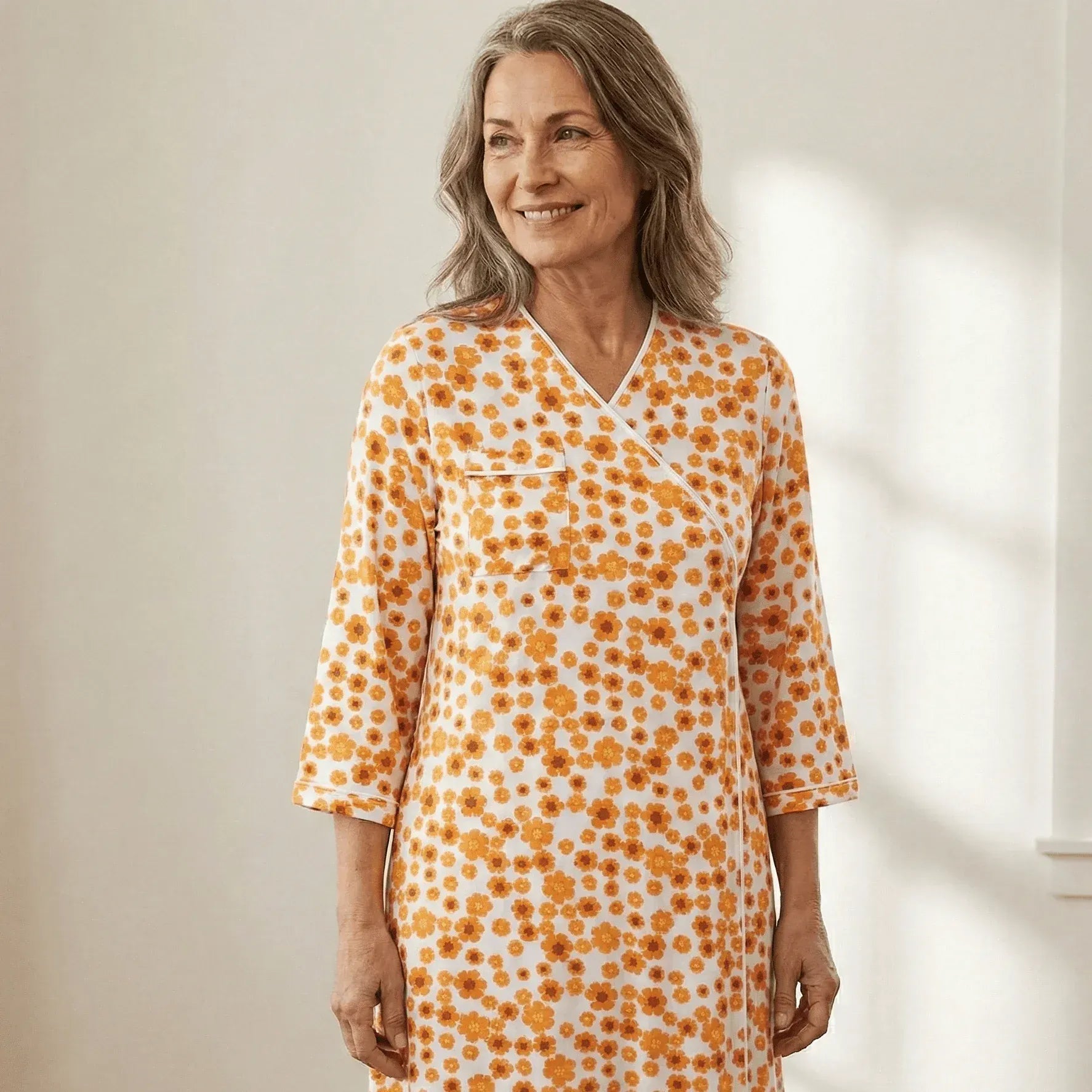 ["Joe & Bella Orange Floral / XS The Everynight Gown", "Orange Floral"]