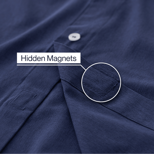 Joe & Bella Short-Sleeve Everyday Magnetic-Button Shirt for Men #Dark Navy