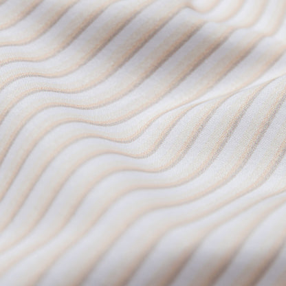 Close-up of beige fabric with wavy texture #Tan Stripe