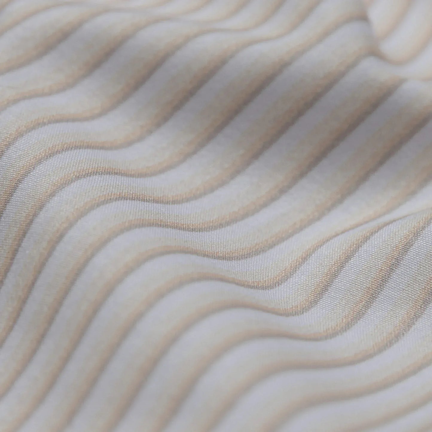 Close-up of beige fabric with wavy texture #Tan Stripe